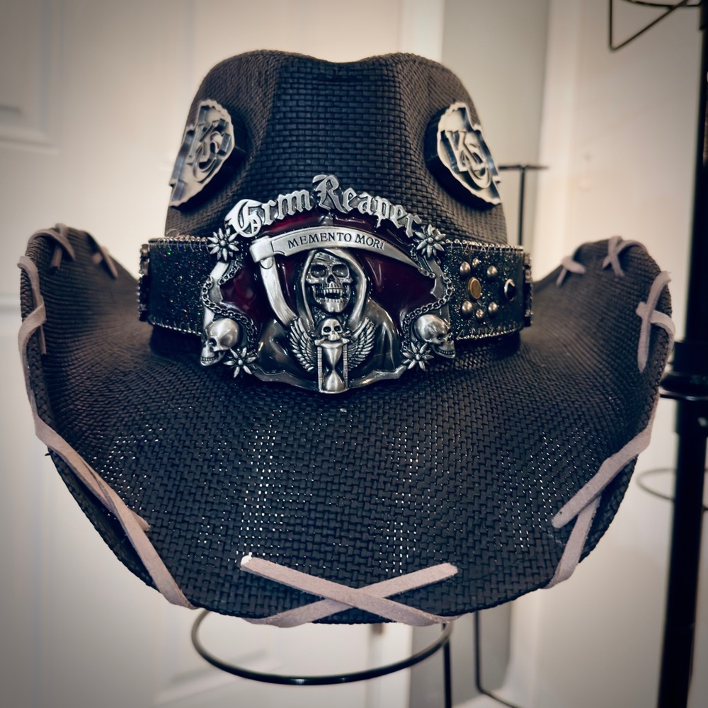 Grim Reaper Black Cowboy Hat